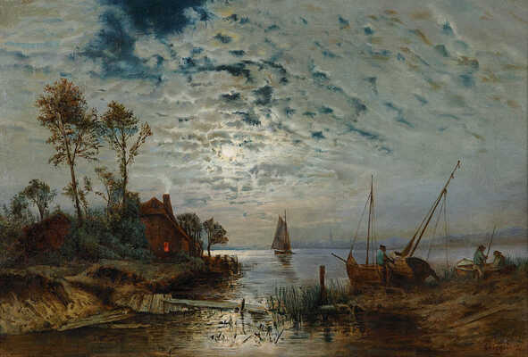 Каразин Николай Николаевич. Лунная ночь. Рыбацкая деревня 